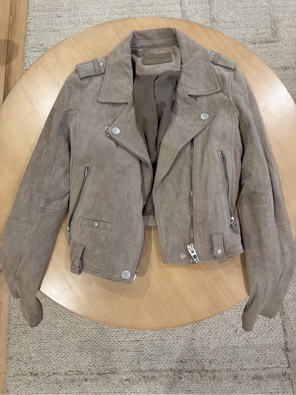 Blank NYC Taupe Suede Moto Jacket